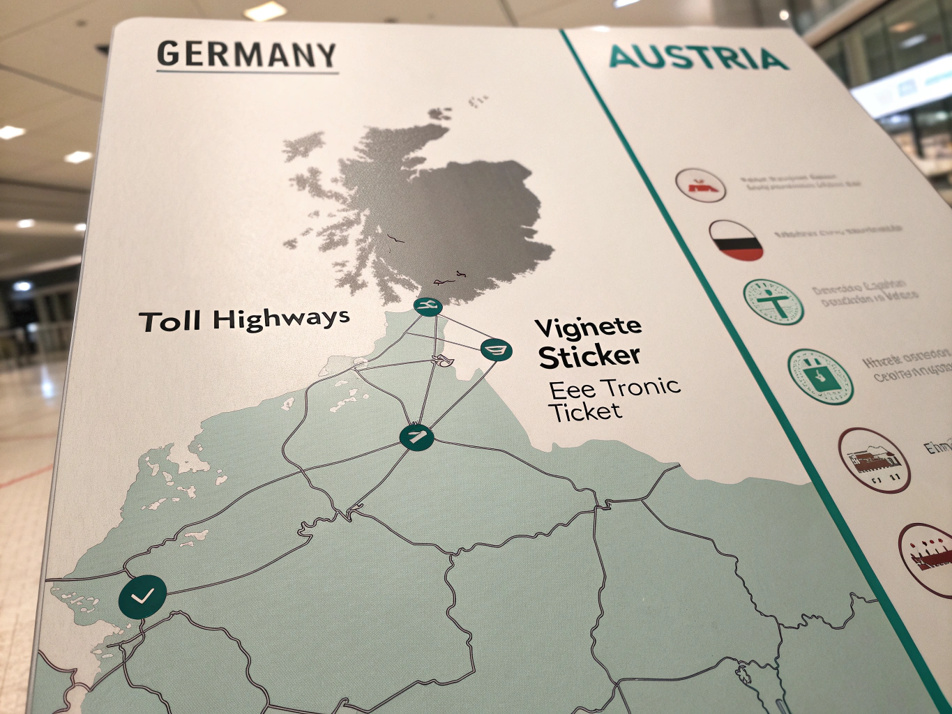 Mautstraßen Diagramm für Deutschland und Österreich